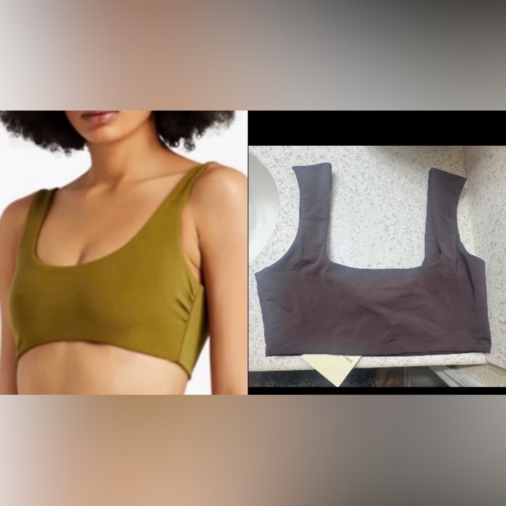 NEW Mara Hoffman $216 BROWN Women's Swim Top Size M